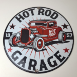 Vintage Hot Rod Shop Sign – Racing Garage Auto Gas Pump Porcelain Sign - Image 12