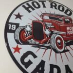 Vintage Hot Rod Shop Sign – Racing Garage Auto Gas Pump Porcelain Sign - Image 6