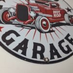 Vintage Hot Rod Shop Sign – Racing Garage Auto Gas Pump Porcelain Sign - Image 7