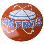 Vintage Houston Astros Sign – MLB Baseball Stadium Texas Porcelain Gas Sign - Image 2
