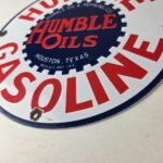 Vintage Humble Gasoline Sign – Gas Motor Oil Pump Porcelain Sign - Image 14