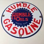 Vintage Humble Gasoline Sign – Gas Motor Oil Pump Porcelain Sign - Image 15