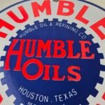 Vintage Humble Gasoline Sign – Gas Motor Oil Pump Porcelain Sign - Image 3