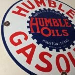 Vintage Humble Gasoline Sign – Gas Motor Oil Pump Porcelain Sign - Image 6