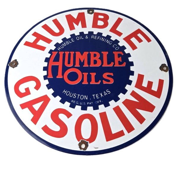 vintage-humble-gasoline-sign-gas-motor-oil-pump-porcelain-sign-306661201213-600x600-1.png Vintage Humble Gasoline Sign – Gas Motor Oil Pump Porcelain Sign - Image 1