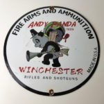 Vintage Hunting Sign – Winchester Rifles Firearms Advertisement Porcelain Sign - Image 12