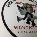 Vintage Hunting Sign – Winchester Rifles Firearms Advertisement Porcelain Sign - Image 6