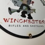 Vintage Hunting Sign – Winchester Rifles Firearms Advertisement Porcelain Sign - Image 7
