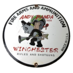 Vintage Hunting Sign – Winchester Rifles Firearms Advertisement Porcelain Sign - Image 2