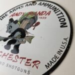 Vintage Hunting Sign – Winchester Rifles Firearms Advertisement Porcelain Sign - Image 9