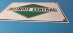 Vintage Illinois Central Sign – Railroad Porcelain Gas Pump Transportation Sign - Image 11
