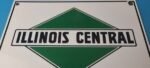Vintage Illinois Central Sign – Railroad Porcelain Gas Pump Transportation Sign - Image 3