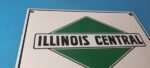 Vintage Illinois Central Sign – Railroad Porcelain Gas Pump Transportation Sign - Image 6
