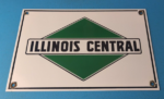 Vintage Illinois Central Sign – Railroad Porcelain Gas Pump Transportation Sign - Image 2