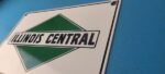 Vintage Illinois Central Sign – Railroad Porcelain Gas Pump Transportation Sign - Image 9