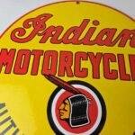 Vintage Indian Motorcycles Sign – Authorized Dealer Service Porcelain Gas Sign - Image 3