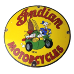 Vintage Indian Motorcycles Sign – Donald Duck Porcelain Walt Disney Sign