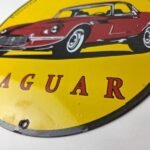 Vintage Jaguar Sign – Luxury Automobile Motors Gas Pump Porcelain Sign - Image 14