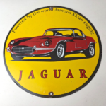 Vintage Jaguar Sign – Luxury Automobile Motors Gas Pump Porcelain Sign - Image 15