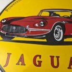 Vintage Jaguar Sign – Luxury Automobile Motors Gas Pump Porcelain Sign - Image 3
