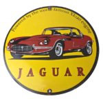 Vintage Jaguar Sign – Luxury Automobile Motors Gas Pump Porcelain Sign - Image 2