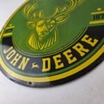 Vintage John Deere Porcelain Sign – Farm Tractor Gas Pump Motor Oil Sign - Image 14