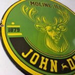 Vintage John Deere Porcelain Sign – Farm Tractor Gas Pump Motor Oil Sign - Image 6
