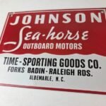 Vintage Johnson Sea Horse Sign – Boat Engines Outboards Porcelain Gas Pump Sign - Image 4