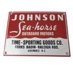 Vintage Johnson Sea Horse Sign – Boat Engines Outboards Porcelain Gas Pump Sign