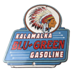 Vintage Kalamalka Gasoline Sign – Gas Service Station Pump Porcelain Sign - Image 2