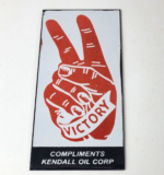Vintage Kendall Gasoline Sign – Victory Peace Gas Pump Station Porcelain Sign - Image 2