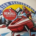 Vintage Kendall Motor Oil Sign – Snowmobile Winter Sport Ad Gas Porcelain Sign - Image 5