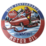Vintage Kendall Motor Oil Sign – Snowmobile Winter Sport Ad Gas Porcelain Sign