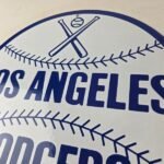 Vintage LA Dodgers Sign – MLB Baseball Stadium Porcelain Gas Pump Sign - Image 12