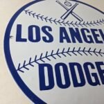 Vintage LA Dodgers Sign – MLB Baseball Stadium Porcelain Gas Pump Sign - Image 6