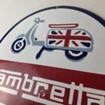 Vintage Lambretta Sign – Bike Gas Service Station Porcelain Advertising Sign - Image 12
