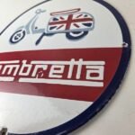 Vintage Lambretta Sign – Bike Gas Service Station Porcelain Advertising Sign - Image 13