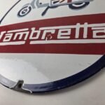 Vintage Lambretta Sign – Bike Gas Service Station Porcelain Advertising Sign - Image 14