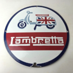 Vintage Lambretta Sign – Bike Gas Service Station Porcelain Advertising Sign - Image 15
