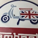 Vintage Lambretta Sign – Bike Gas Service Station Porcelain Advertising Sign - Image 3
