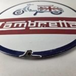 Vintage Lambretta Sign – Bike Gas Service Station Porcelain Advertising Sign - Image 10