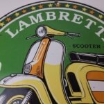 Vintage Lambretta Sign – Scooter Gas Bike Service Porcelain Advertising Sign - Image 3
