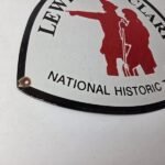 Vintage Lewis & Clark Sign – National Historic Trails Porcelain Gas Pump Sign - Image 11