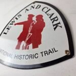Vintage Lewis & Clark Sign – National Historic Trails Porcelain Gas Pump Sign - Image 13