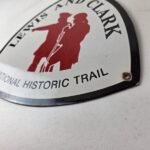 Vintage Lewis & Clark Sign – National Historic Trails Porcelain Gas Pump Sign - Image 14