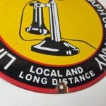 Vintage Lincoln Telephones Sign – Telegraph Phone Gas Porcelain Sign - Image 11
