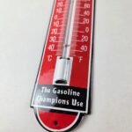 Vintage Lion Gas Sign – Service Station Pump Ad Sign on Porcelain Thermometer - Image 4