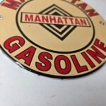 Vintage Manhattan Gasoline Sign – Gas Service Station Pump Porcelain Sign - Image 11