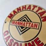 Vintage Manhattan Gasoline Sign – Gas Service Station Pump Porcelain Sign - Image 12