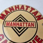 Vintage Manhattan Gasoline Sign – Gas Service Station Pump Porcelain Sign - Image 3